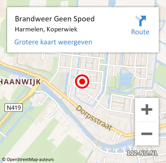 Locatie op kaart van de 112 melding: Brandweer Geen Spoed Naar Harmelen, Koperwiek op 10 november 2019 21:53