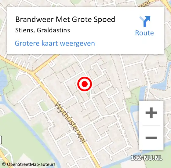 Locatie op kaart van de 112 melding: Brandweer Met Grote Spoed Naar Stiens, Graldastins op 10 november 2019 23:29