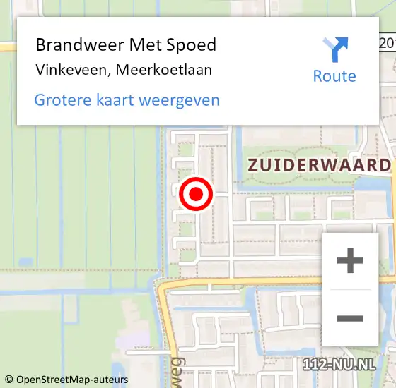 Locatie op kaart van de 112 melding: Brandweer Met Spoed Naar Vinkeveen, Meerkoetlaan op 11 november 2019 01:09