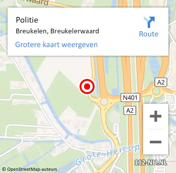 Locatie op kaart van de 112 melding: Politie Breukelen, Breukelerwaard op 11 november 2019 08:05