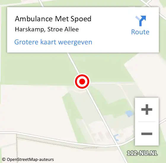 Locatie op kaart van de 112 melding: Ambulance Met Spoed Naar Harskamp, Stroe Allee op 11 november 2019 08:30
