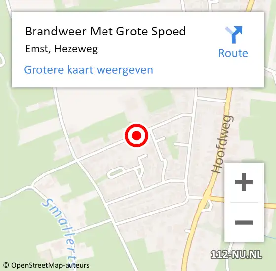 Locatie op kaart van de 112 melding: Brandweer Met Grote Spoed Naar Emst, Hezeweg op 11 november 2019 08:34