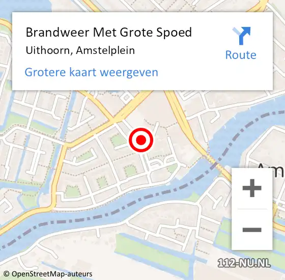 Locatie op kaart van de 112 melding: Brandweer Met Grote Spoed Naar Uithoorn, Amstelplein op 11 november 2019 10:31