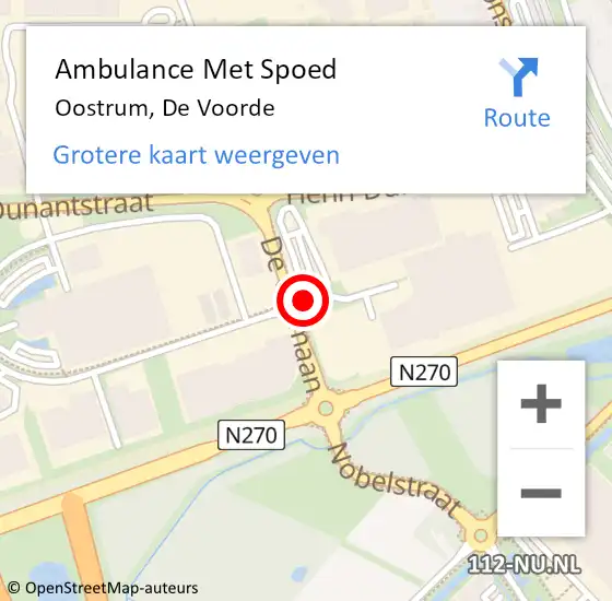 Locatie op kaart van de 112 melding: Ambulance Met Spoed Naar Oostrum, De Voorde op 11 november 2019 10:39