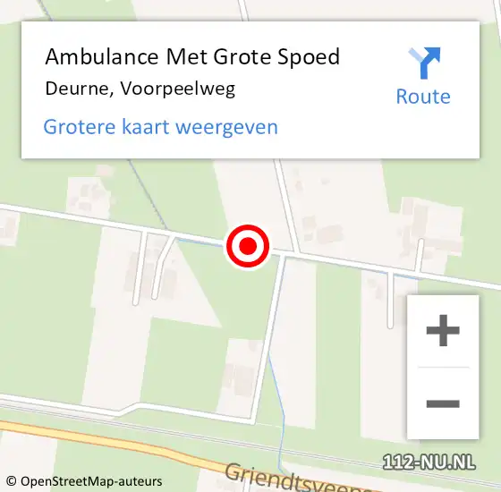 Locatie op kaart van de 112 melding: Ambulance Met Grote Spoed Naar Deurne, Voorpeelweg op 11 november 2019 11:12