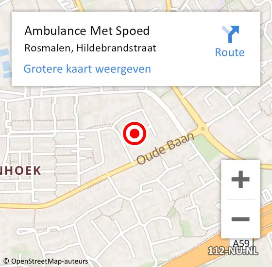 Locatie op kaart van de 112 melding: Ambulance Met Spoed Naar Rosmalen, Hildebrandstraat op 11 november 2019 12:31