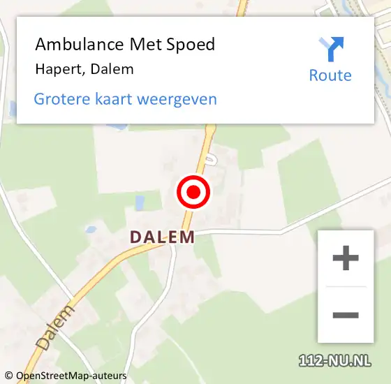 Locatie op kaart van de 112 melding: Ambulance Met Spoed Naar Hapert, Dalem op 11 november 2019 12:54