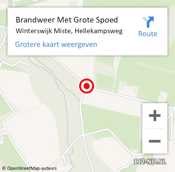 Locatie op kaart van de 112 melding: Brandweer Met Grote Spoed Naar Winterswijk Miste, Hellekampsweg op 19 april 2014 13:08