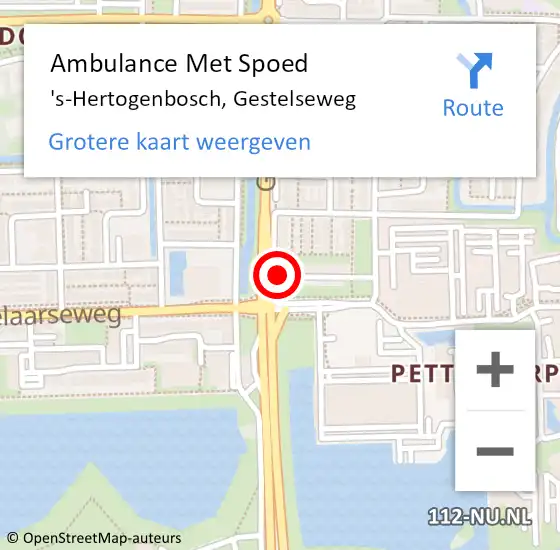 Locatie op kaart van de 112 melding: Ambulance Met Spoed Naar 's-Hertogenbosch, Gestelseweg op 11 november 2019 15:51