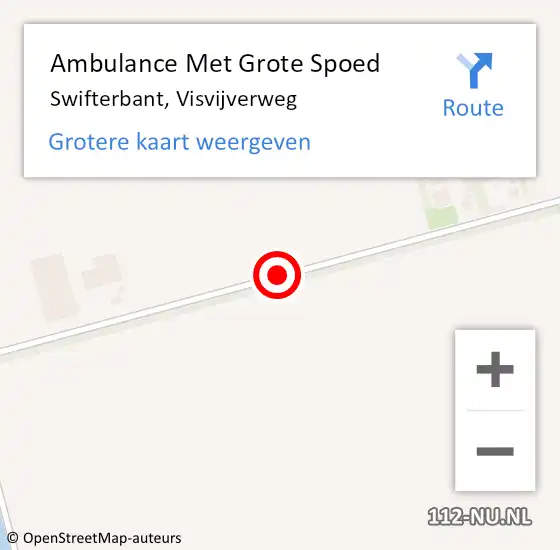 Locatie op kaart van de 112 melding: Ambulance Met Grote Spoed Naar Swifterbant, Visvijverweg op 11 november 2019 18:33