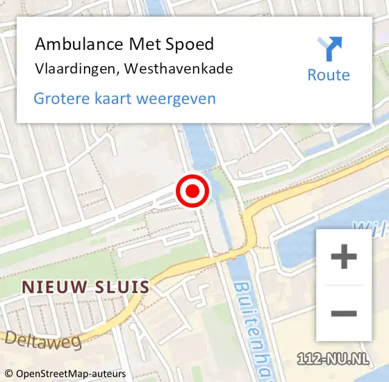Locatie op kaart van de 112 melding: Ambulance Met Spoed Naar Vlaardingen, Westhavenkade op 11 november 2019 18:58