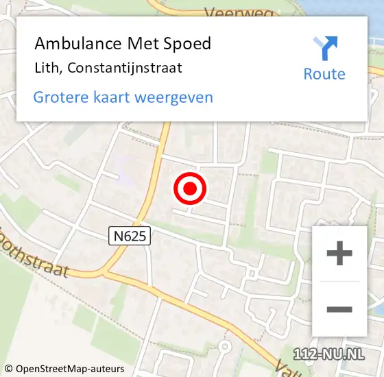 Locatie op kaart van de 112 melding: Ambulance Met Spoed Naar Lith, Constantijnstraat op 12 november 2019 00:14