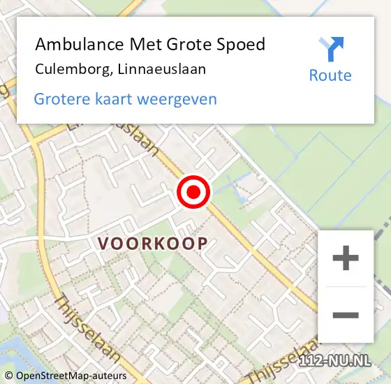 Locatie op kaart van de 112 melding: Ambulance Met Grote Spoed Naar Culemborg, Linnaeuslaan op 12 november 2019 08:57