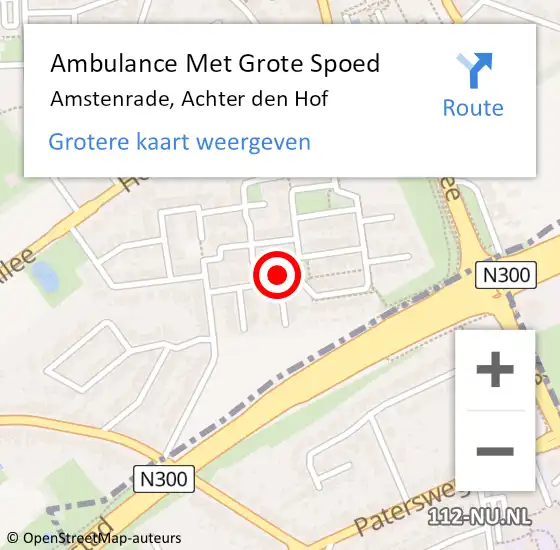 Locatie op kaart van de 112 melding: Ambulance Met Grote Spoed Naar Amstenrade, Achter den Hof op 19 april 2014 14:47