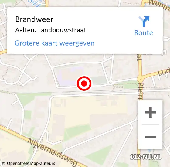 Locatie op kaart van de 112 melding: Brandweer Aalten, Landbouwstraat op 12 november 2019 09:38