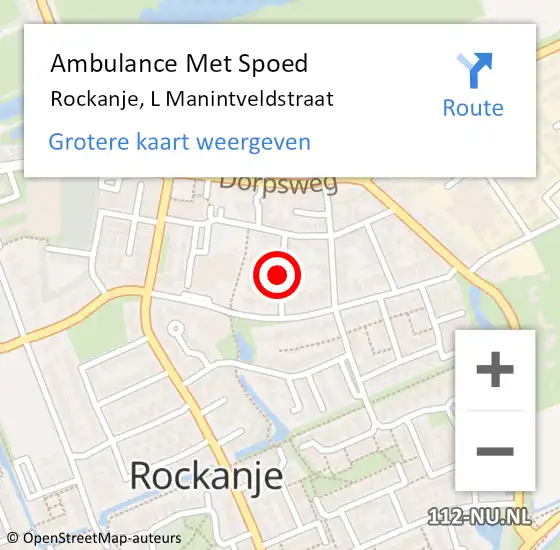 Locatie op kaart van de 112 melding: Ambulance Met Spoed Naar Rockanje, L Manintveldstraat op 12 november 2019 10:22