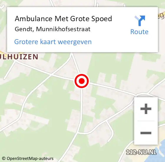 Locatie op kaart van de 112 melding: Ambulance Met Grote Spoed Naar Gendt, Munnikhofsestraat op 12 november 2019 11:31
