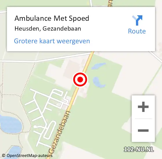 Locatie op kaart van de 112 melding: Ambulance Met Spoed Naar Heusden, Gezandebaan op 12 november 2019 11:43