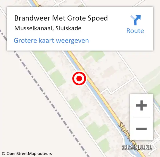 Locatie op kaart van de 112 melding: Brandweer Met Grote Spoed Naar Musselkanaal, Sluiskade op 29 september 2013 11:02