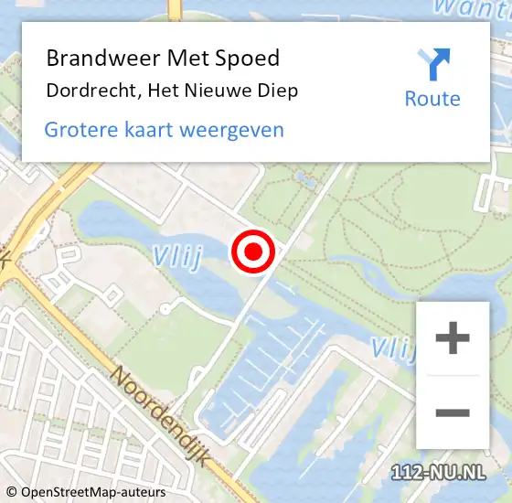 Locatie op kaart van de 112 melding: Brandweer Met Spoed Naar Dordrecht, Het Nieuwe Diep op 19 april 2014 15:10