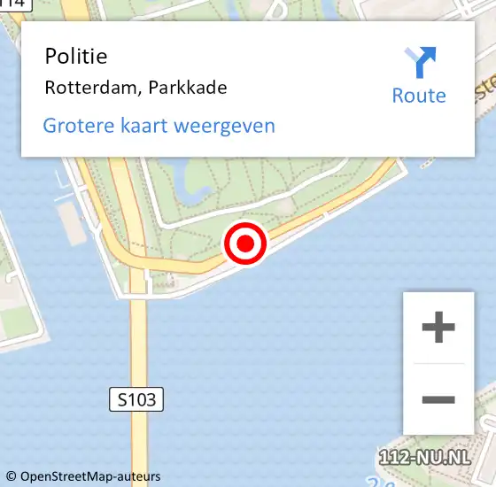 Locatie op kaart van de 112 melding: Politie Rotterdam, Parkkade op 12 november 2019 14:46