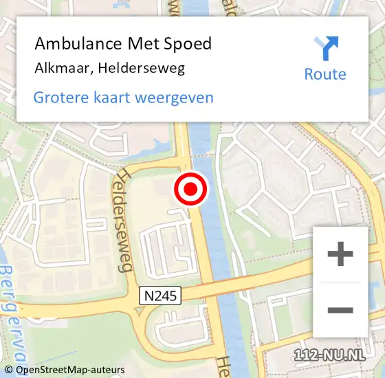 Locatie op kaart van de 112 melding: Ambulance Met Spoed Naar Alkmaar, Helderseweg op 12 november 2019 14:48