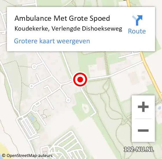 Locatie op kaart van de 112 melding: Ambulance Met Grote Spoed Naar Koudekerke, Verlengde Dishoekseweg op 12 november 2019 16:11