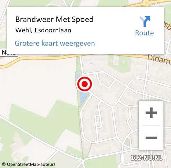 Locatie op kaart van de 112 melding: Brandweer Met Spoed Naar Wehl, Esdoornlaan op 12 november 2019 16:29