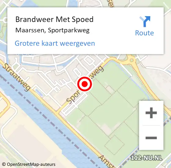 Locatie op kaart van de 112 melding: Brandweer Met Spoed Naar Maarssen, Sportparkweg op 12 november 2019 17:28
