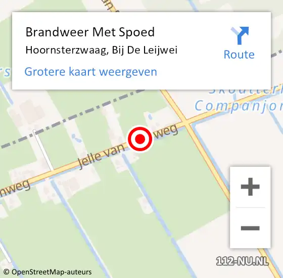 Locatie op kaart van de 112 melding: Brandweer Met Spoed Naar Hoornsterzwaag, Bij De Leijwei op 12 november 2019 20:24