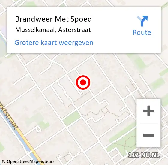 Locatie op kaart van de 112 melding: Brandweer Met Spoed Naar Musselkanaal, Asterstraat op 12 november 2019 21:36