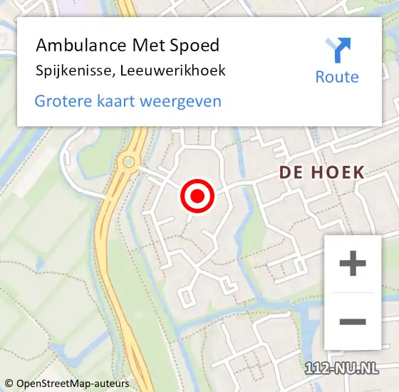 Locatie op kaart van de 112 melding: Ambulance Met Spoed Naar Spijkenisse, Leeuwerikhoek op 12 november 2019 23:33