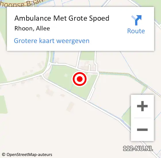 Locatie op kaart van de 112 melding: Ambulance Met Grote Spoed Naar Rhoon, Allee op 13 november 2019 00:15