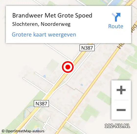 Locatie op kaart van de 112 melding: Brandweer Met Grote Spoed Naar Slochteren, Noorderweg op 13 november 2019 02:47