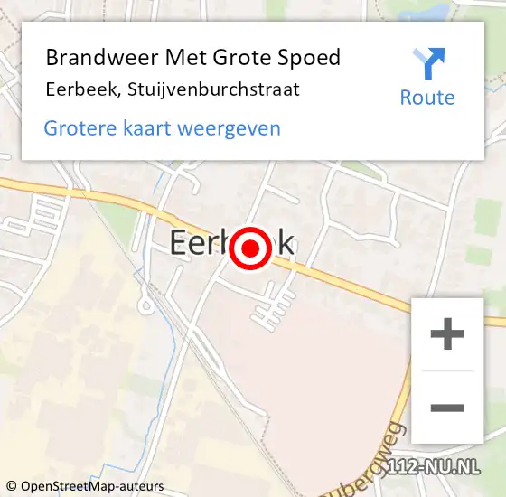 Locatie op kaart van de 112 melding: Brandweer Met Grote Spoed Naar Eerbeek, Stuijvenburchstraat op 13 november 2019 03:20