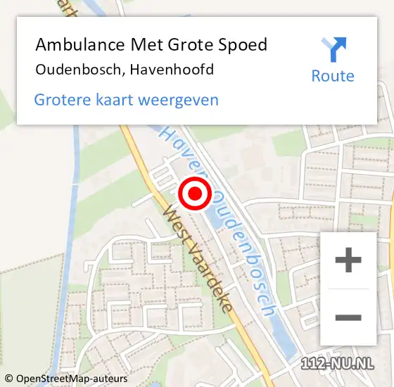 Locatie op kaart van de 112 melding: Ambulance Met Grote Spoed Naar Oudenbosch, Havenhoofd op 13 november 2019 07:15