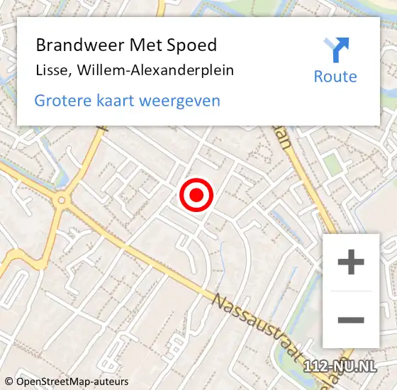 Locatie op kaart van de 112 melding: Brandweer Met Spoed Naar Lisse, Willem-Alexanderplein op 13 november 2019 07:52