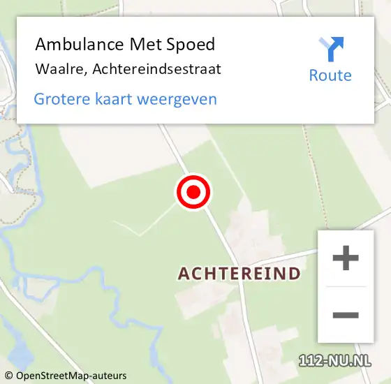 Locatie op kaart van de 112 melding: Ambulance Met Spoed Naar Waalre, Achtereindsestraat op 13 november 2019 08:36