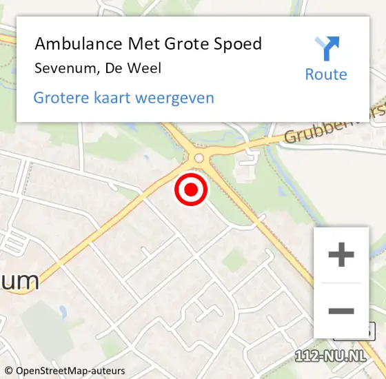 Locatie op kaart van de 112 melding: Ambulance Met Grote Spoed Naar Sevenum, De Weel op 19 april 2014 16:30