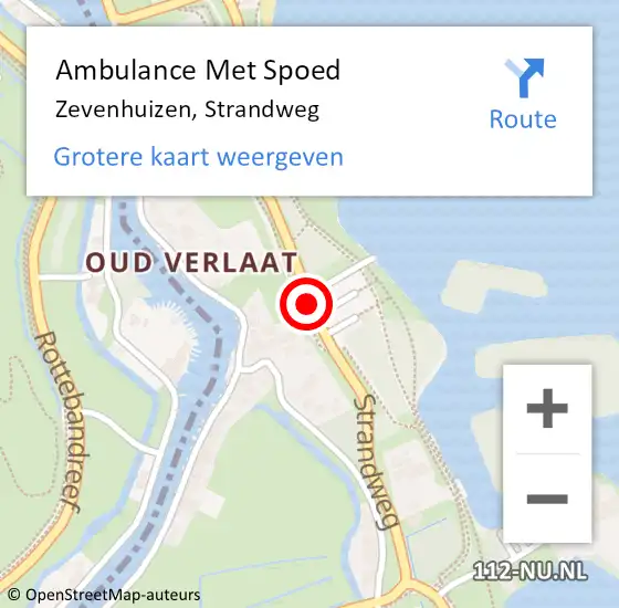 Locatie op kaart van de 112 melding: Ambulance Met Spoed Naar Zevenhuizen, Strandweg op 13 november 2019 10:48