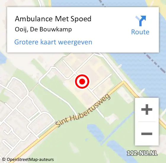 Locatie op kaart van de 112 melding: Ambulance Met Spoed Naar Ooij, De Bouwkamp op 13 november 2019 11:43