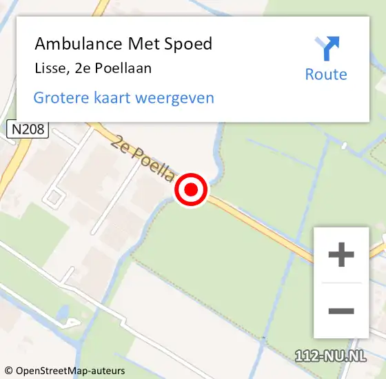 Locatie op kaart van de 112 melding: Ambulance Met Spoed Naar Lisse, 2e Poellaan op 13 november 2019 11:50