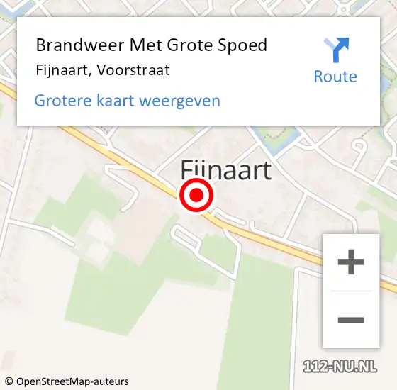 Locatie op kaart van de 112 melding: Brandweer Met Grote Spoed Naar Fijnaart, Voorstraat op 13 november 2019 12:03