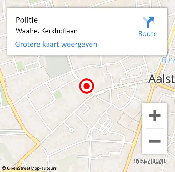 Locatie op kaart van de 112 melding: Politie Waalre, Kerkhoflaan op 13 november 2019 12:46