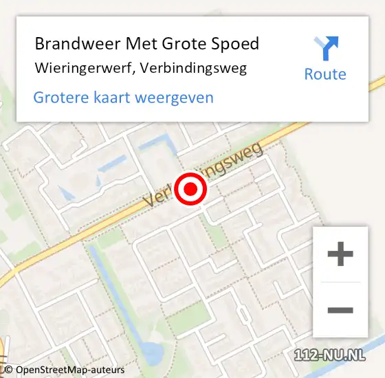 Locatie op kaart van de 112 melding: Brandweer Met Grote Spoed Naar Wieringerwerf, Verbindingsweg op 13 november 2019 13:59