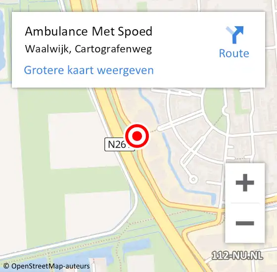 Locatie op kaart van de 112 melding: Ambulance Met Spoed Naar Waalwijk, Cartografenweg op 13 november 2019 15:17