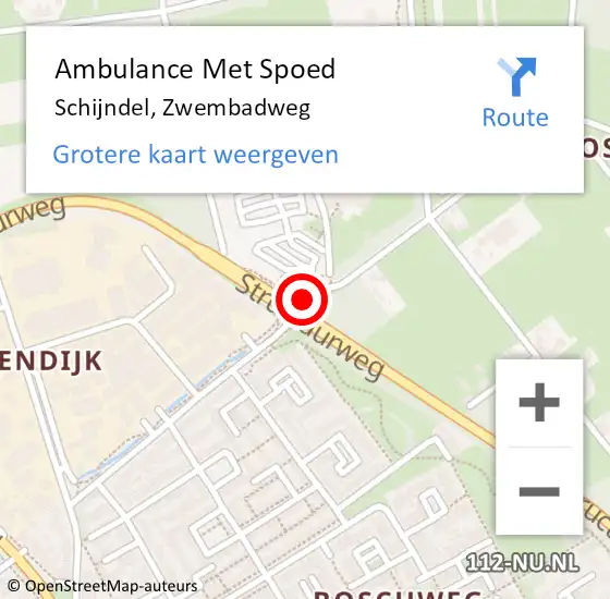 Locatie op kaart van de 112 melding: Ambulance Met Spoed Naar Schijndel, Zwembadweg op 13 november 2019 16:47