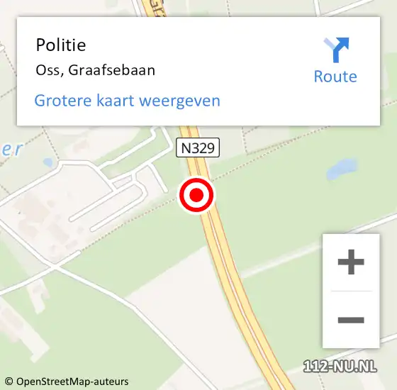 Locatie op kaart van de 112 melding: Politie Oss, Graafsebaan op 13 november 2019 17:37