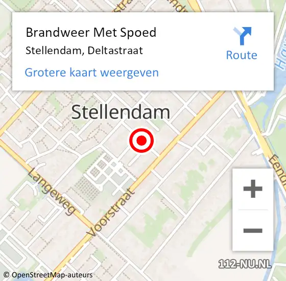 Locatie op kaart van de 112 melding: Brandweer Met Spoed Naar Stellendam, Deltastraat op 13 november 2019 17:45