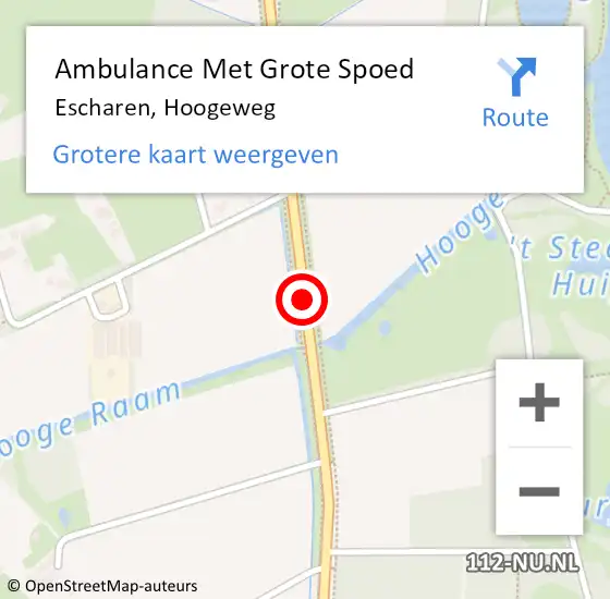 Locatie op kaart van de 112 melding: Ambulance Met Grote Spoed Naar Escharen, Hoogeweg op 13 november 2019 18:24
